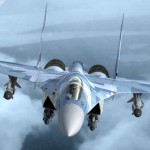 Истребители Су-35 несут дежурство в воздухе для поддержки штурмовой авиации