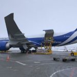 Новый грузовой Boeing 777F авиакомпании AirBridgeCargo встретили в Домодедово