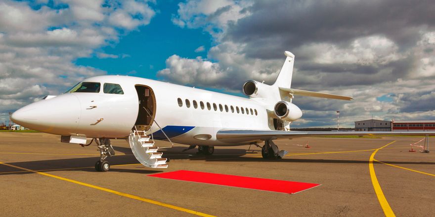ladder in a private jet