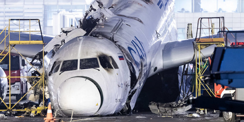 Ту-204 пожар