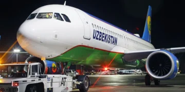 a320 uzbekistan airways night