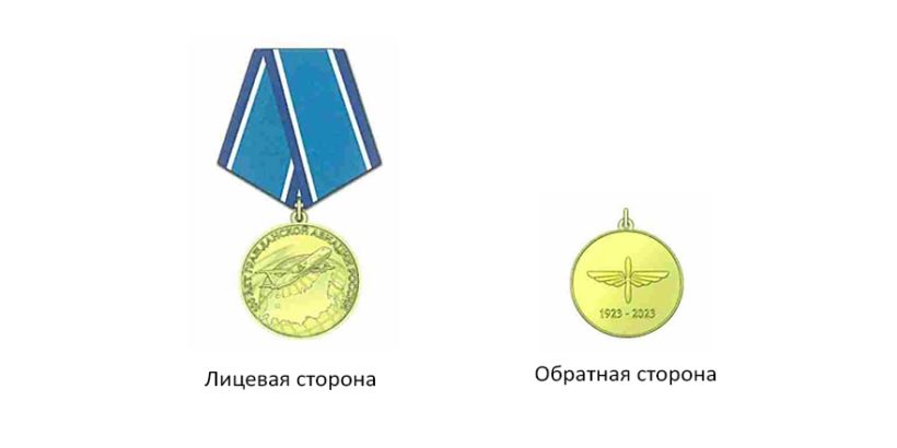 Юбилейная медаль 100 лет гражданской авиации России