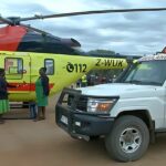 В Зимбабве медицинский «Ансат» доставил в госпиталь пострадавшую в ДТП женщину