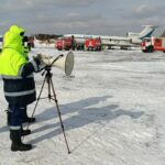 В аэропорту Красноярск прошли учения по пожаротушению воздушного судна