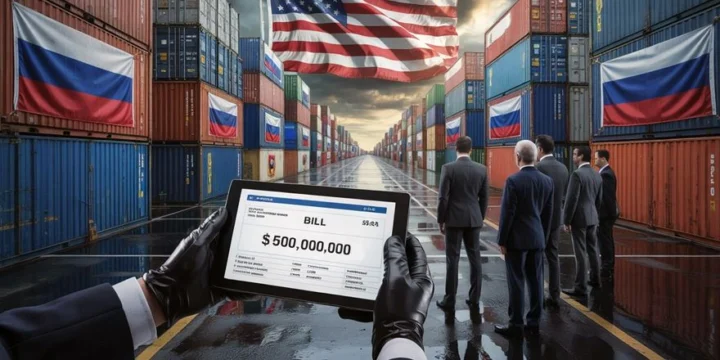 usa russia flag 500 bill